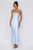 HELLO MOLLY The Penelope Cowl Satin Maxi Dress Blue sold by Hello Molly
