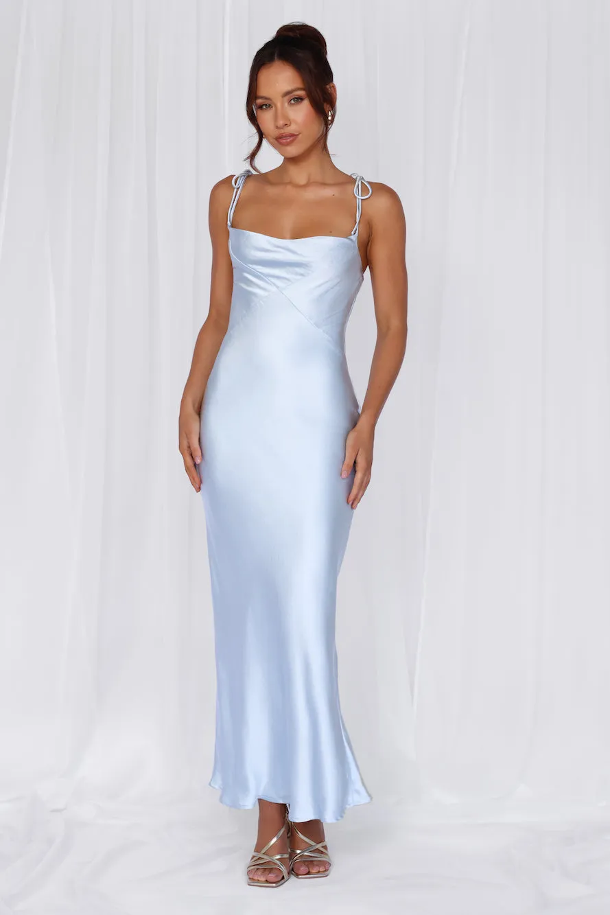 HELLO MOLLY The Penelope Cowl Satin Maxi Dress Blue sold by Hello Molly product image thumbnail 4