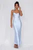 HELLO MOLLY The Penelope Cowl Satin Maxi Dress Blue sold by Hello Molly