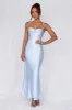 HELLO MOLLY The Penelope Cowl Satin Maxi Dress Blue sold by Hello Molly