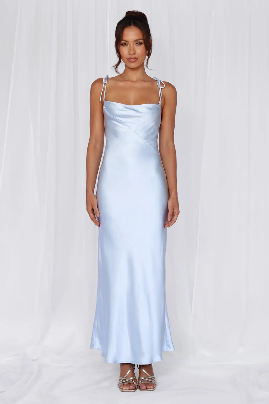 HELLO MOLLY The Penelope Cowl Satin Maxi Dress Blue sold by Hello Molly product image thumbnail 3