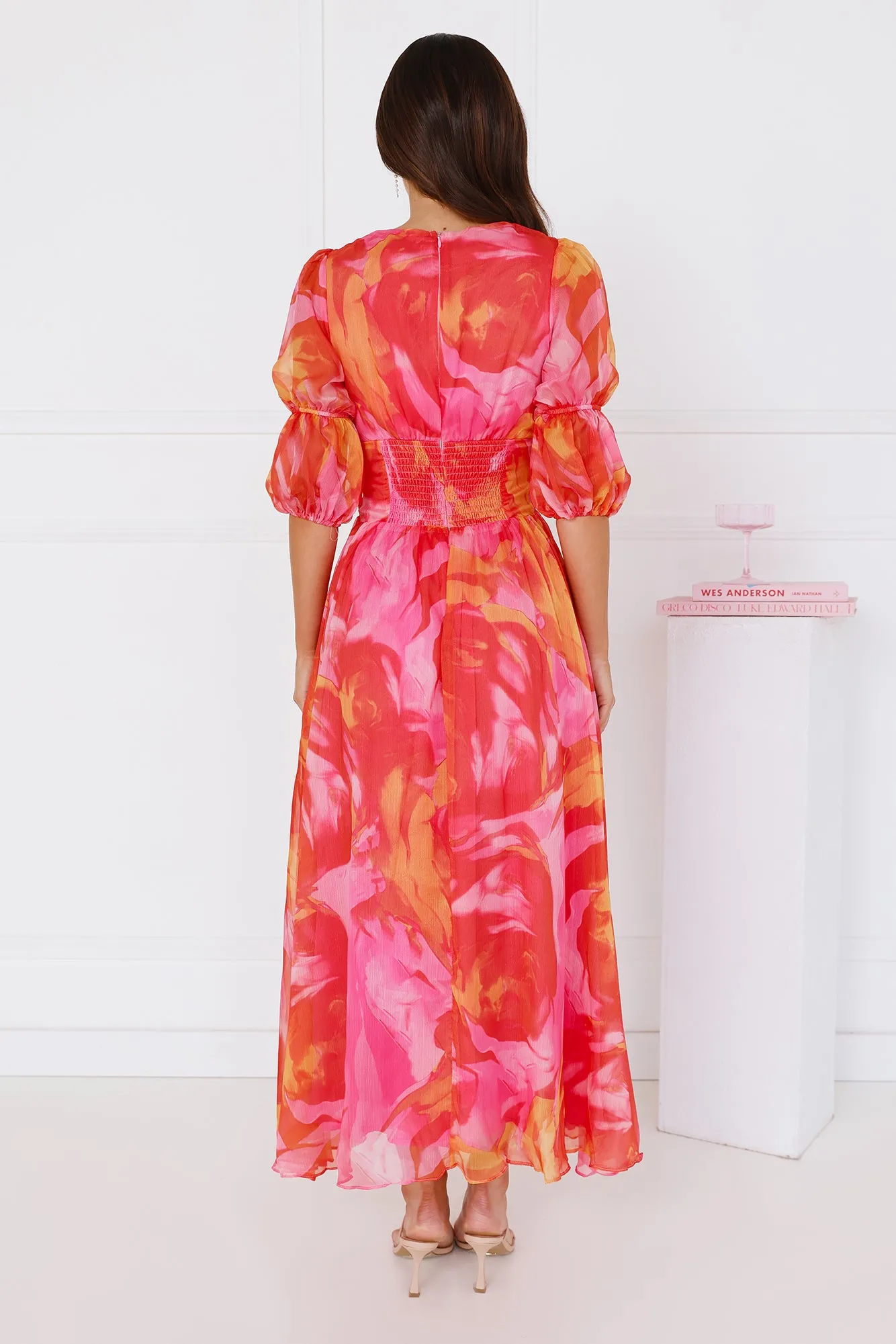 Whimsical Wilds Short Sleeve Maxi Dress Pink sold by Hello Molly product image thumbnail 4