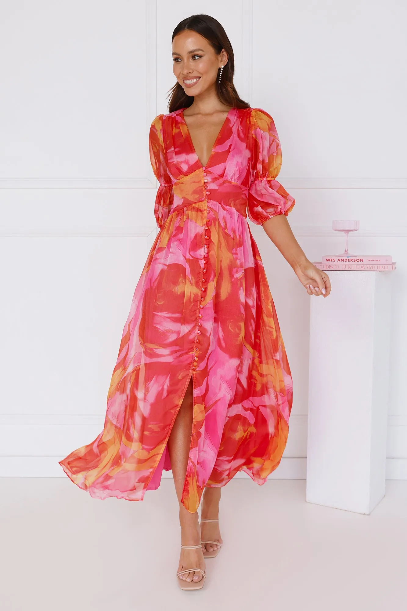 Whimsical Wilds Short Sleeve Maxi Dress Pink sold by Hello Molly product image thumbnail 2