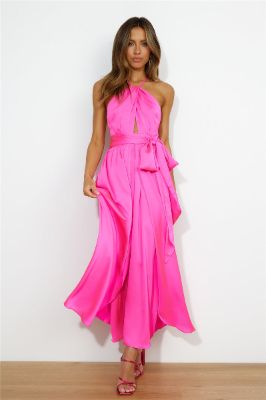 Tropical Times Midi Dress Hot Pink sold by Hello Molly
