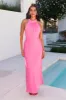 Formal Night Out Satin Maxi Dress Pink sold by Hello Molly