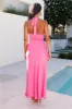 Formal Night Out Satin Maxi Dress Pink sold by Hello Molly