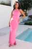 Formal Night Out Satin Maxi Dress Pink sold by Hello Molly