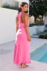 Formal Night Out Satin Maxi Dress Pink sold by Hello Molly