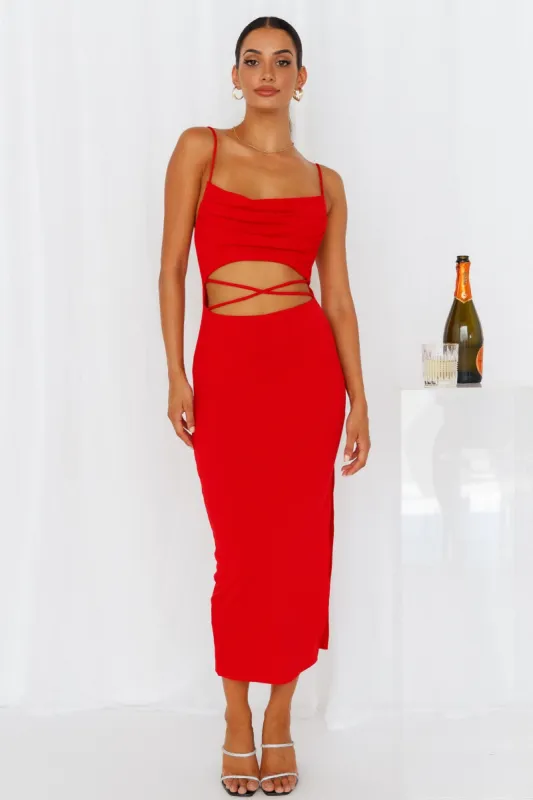 Midnight Coffee Maxi Dress Red sold by Hello Molly