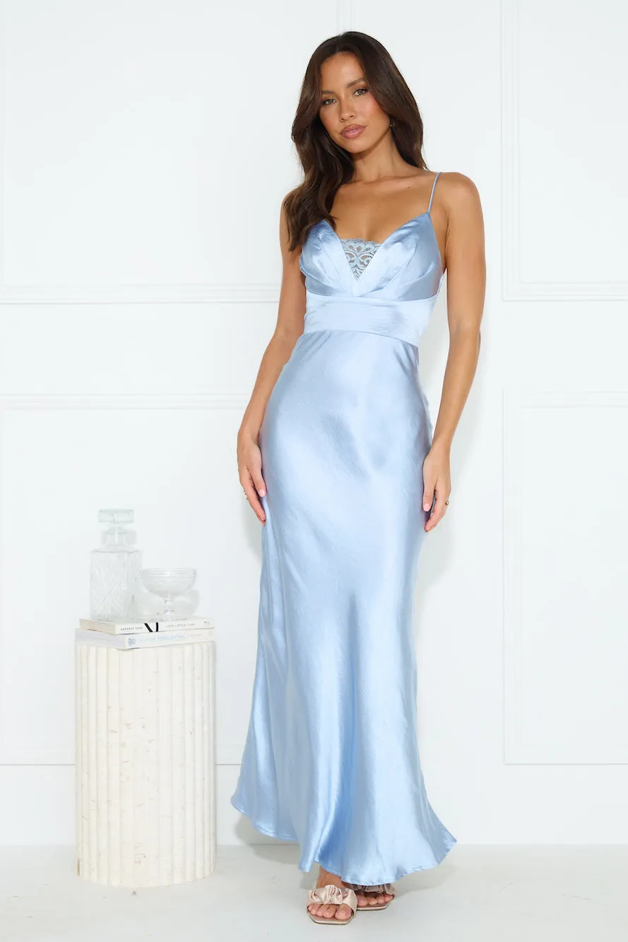 Lorelei Satin Maxi Dress Blue sold by Hello Molly product image thumbnail 5