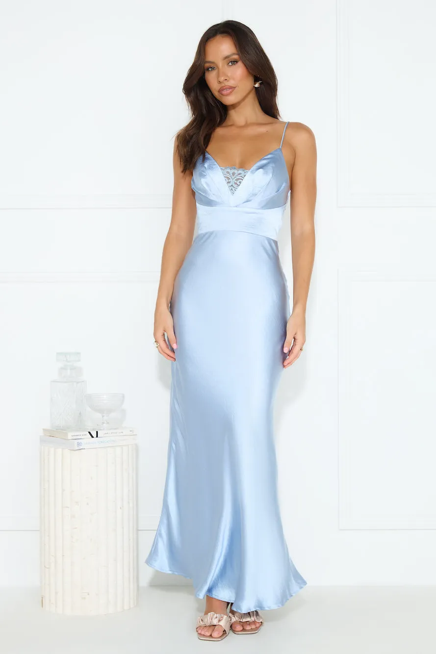 Lorelei Satin Maxi Dress Blue sold by Hello Molly product image thumbnail 2