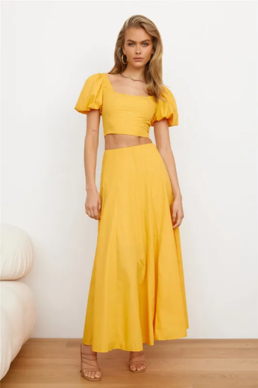 Orchard Field Maxi Skirt Yellow sold by Hello Molly
