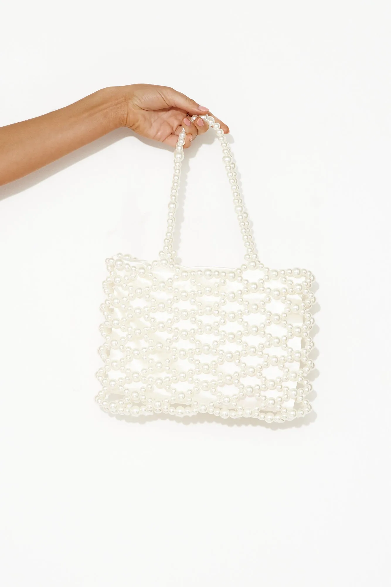 Little Luxuries Pearl Bag White sold by Hello Molly