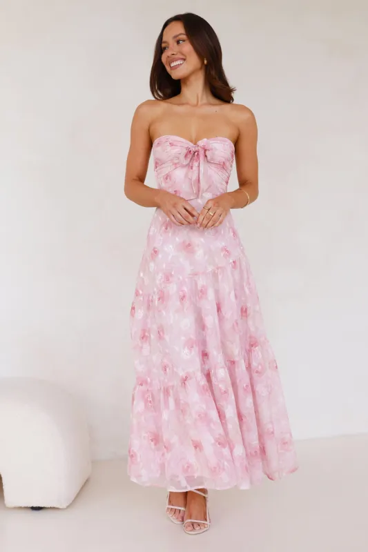 Queen Scenes Strapless Maxi Dress Pink sold by Hello Molly