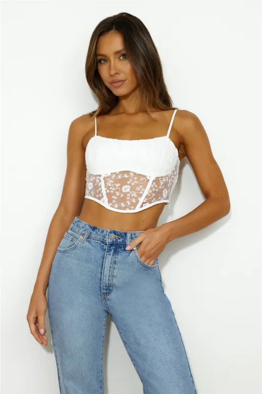 Dreamy Location Crop Top White sold by Hello Molly