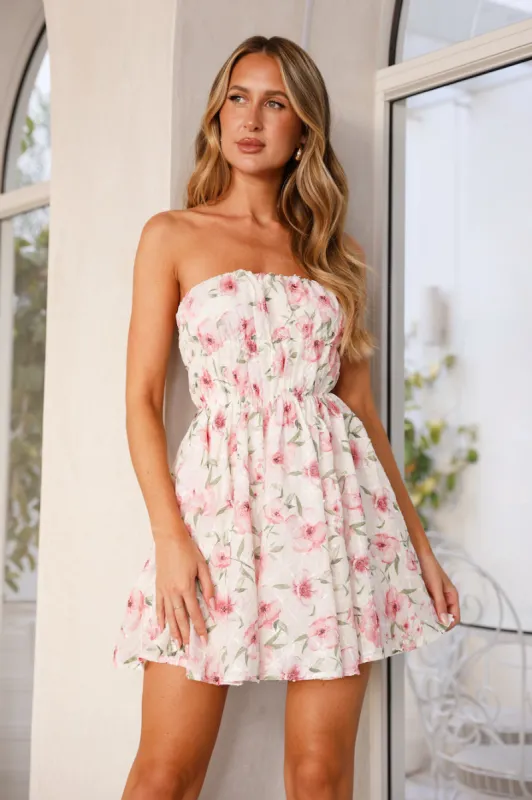 HELLO MOLLY Ultimate Picnic Party Strapless Mini Dress Pink sold by Hello Molly