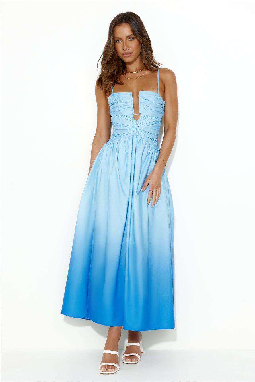 Dipped In Fun Midi Dress Blue sold by Hello Molly