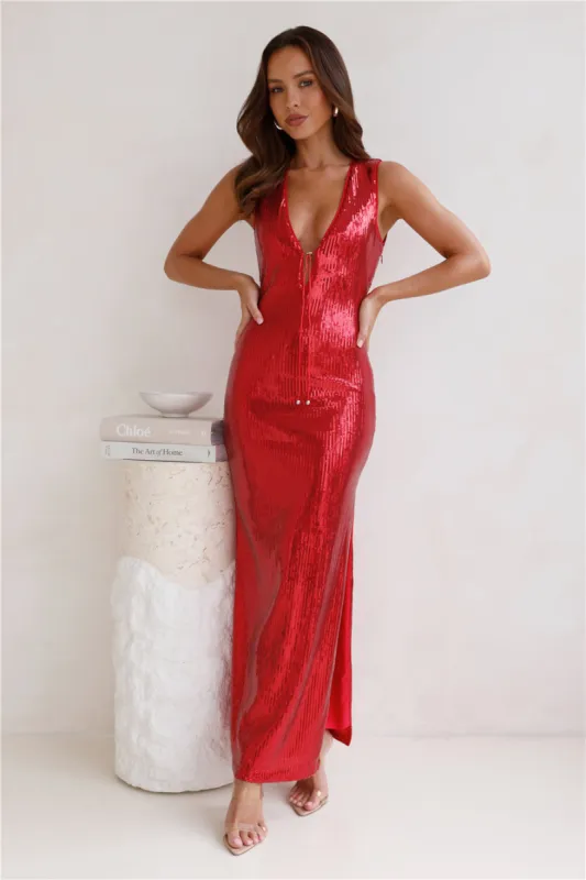 RUNAWAY Blaise Maxi Dress Red sold by Hello Molly
