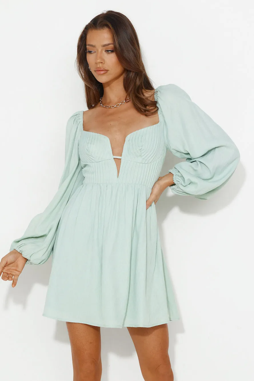 Dress To Express Long Sleeve Mini Dress Sage sold by Hello Molly product image thumbnail 2
