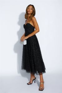 Glitter Sprinkle Midi Dress Black sold by Hello Molly