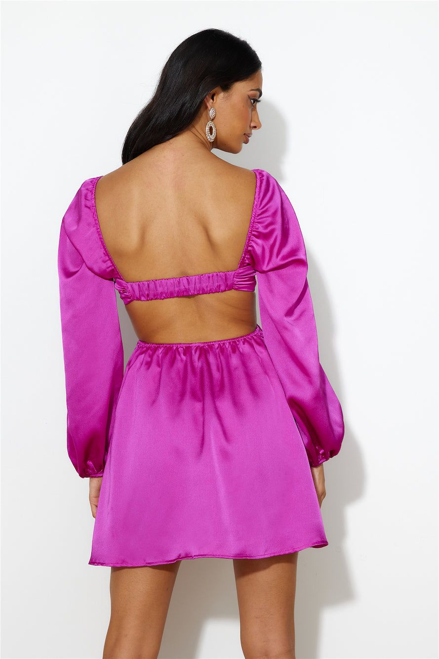 Done With You Satin Dress Purple sold by Hello Molly product image thumbnail 4