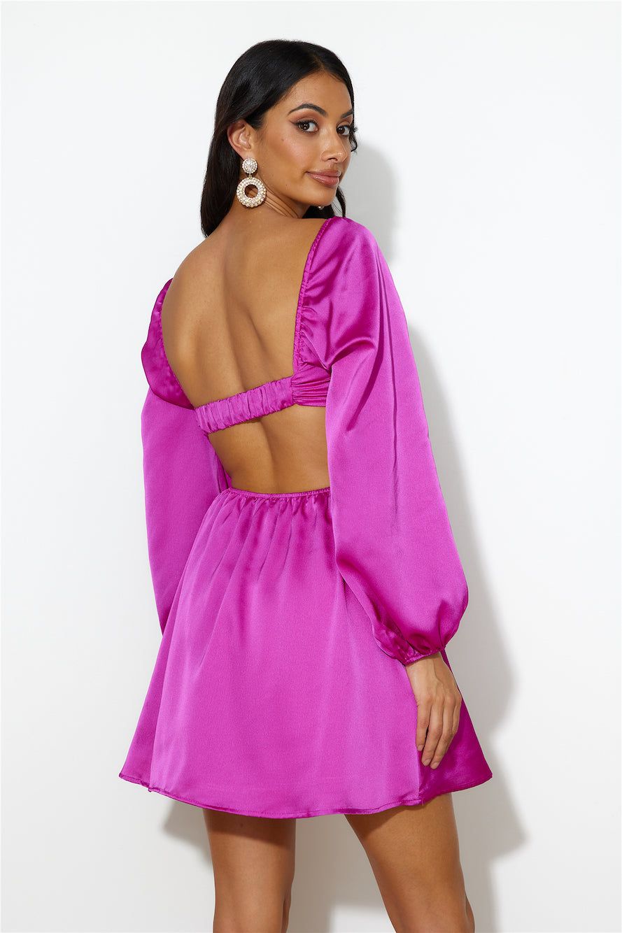 Done With You Satin Dress Purple sold by Hello Molly product image thumbnail 5