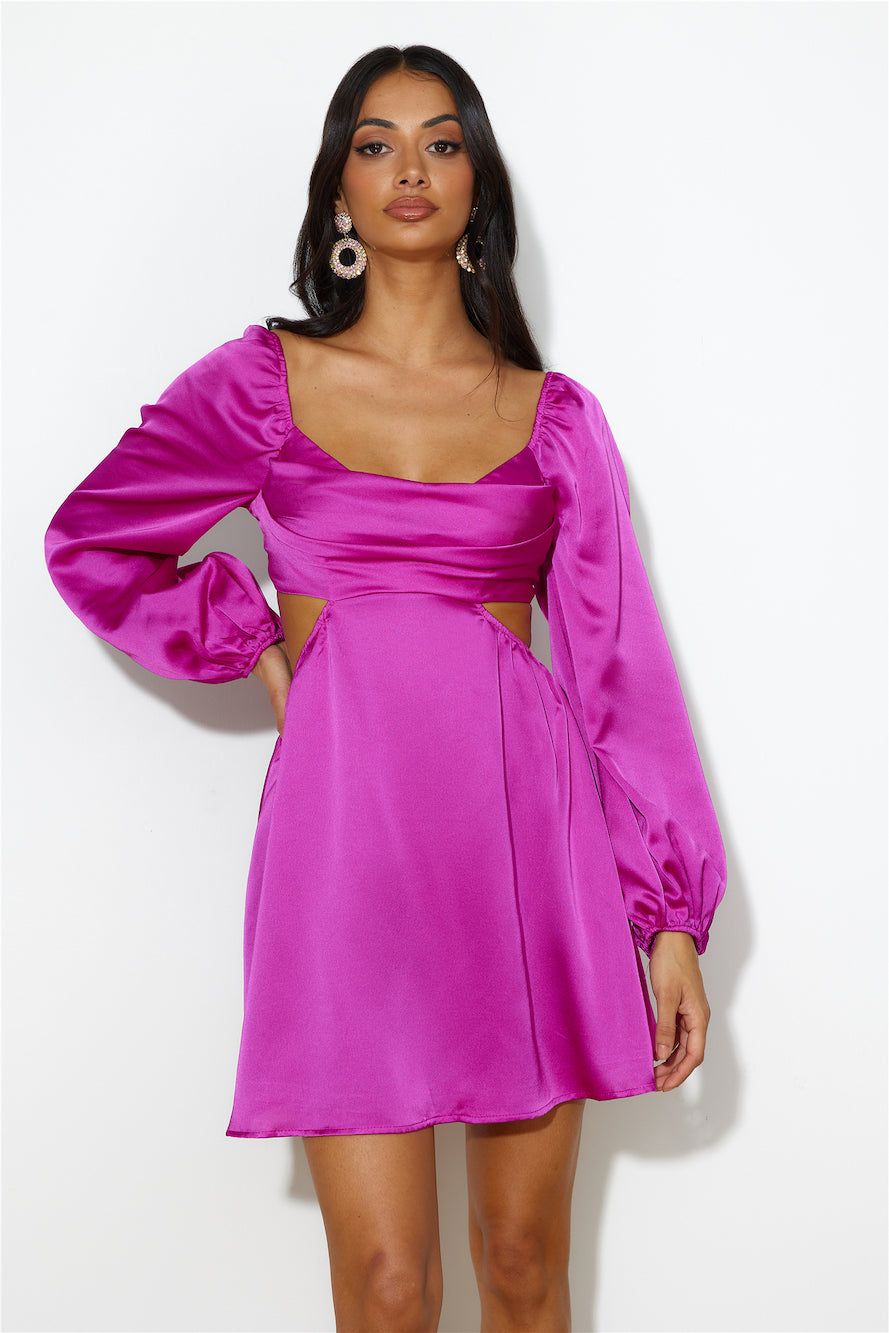 Done With You Satin Dress Purple sold by Hello Molly product image thumbnail 2