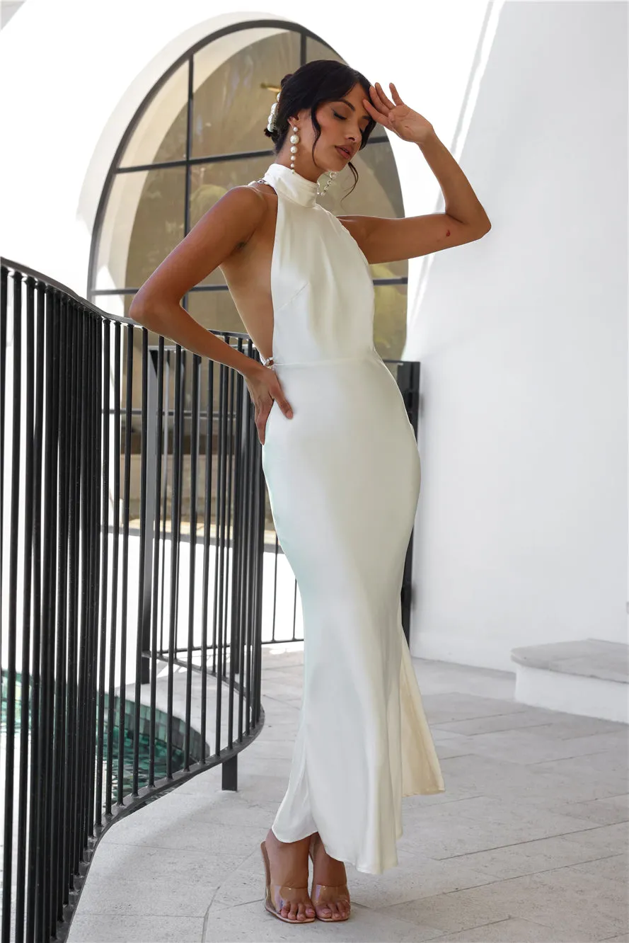 Luxurious Lady Satin Maxi Dress Cream sold by Hello Molly product image thumbnail 5