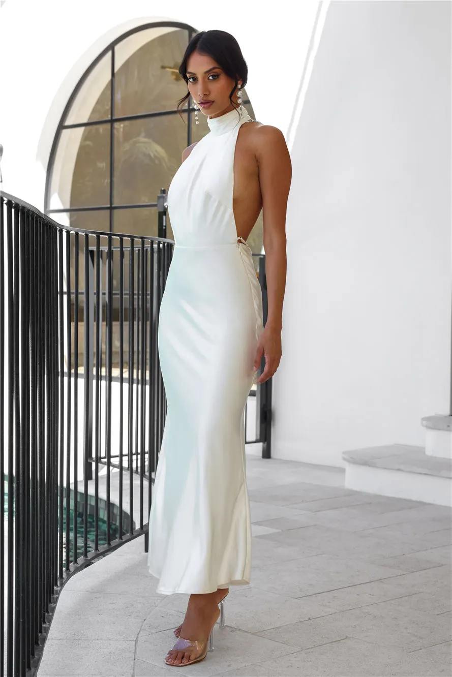 Luxurious Lady Satin Maxi Dress Cream sold by Hello Molly product image thumbnail 2