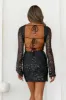 HELLO MOLLY Diva Babe Sequin Mini Dress Black sold by Hello Molly