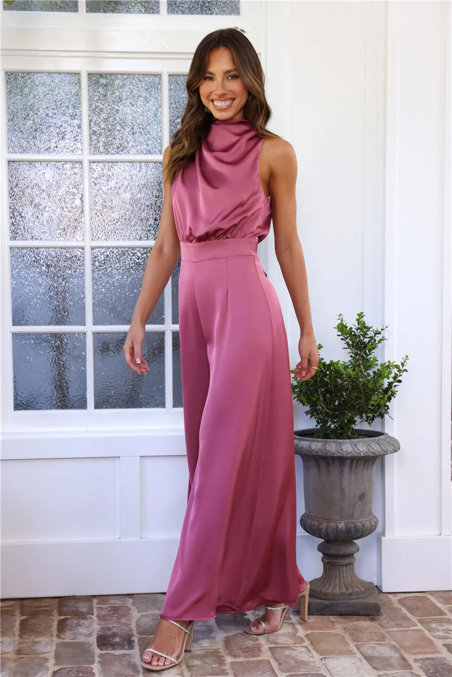 Ready Set Style Satin Jumpsuit Rose sold by Hello Molly product image thumbnail 5