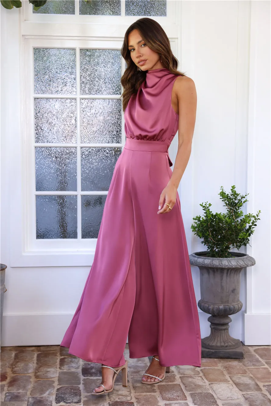Ready Set Style Satin Jumpsuit Rose sold by Hello Molly product image thumbnail 2