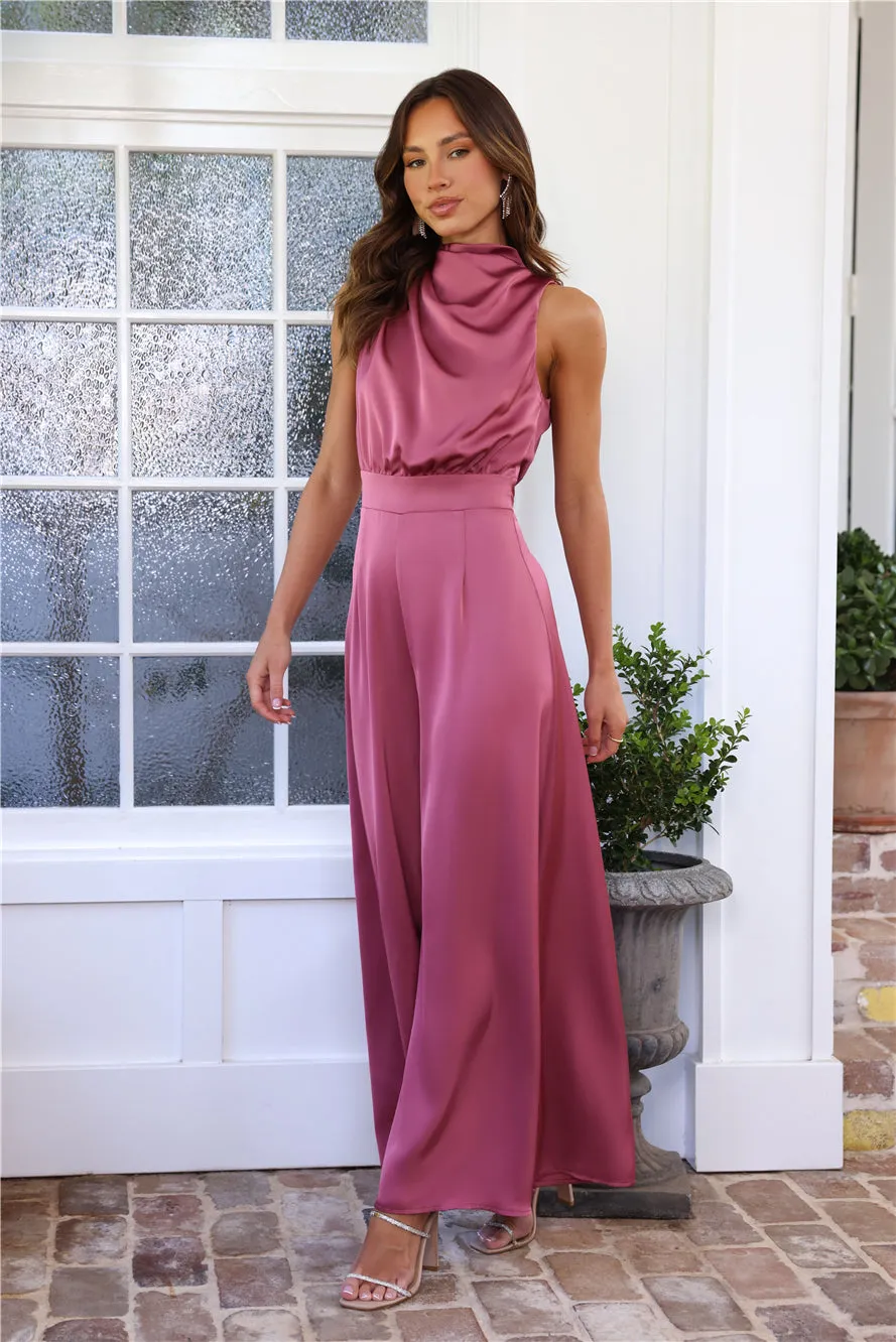 Ready Set Style Satin Jumpsuit Rose sold by Hello Molly product image thumbnail 4