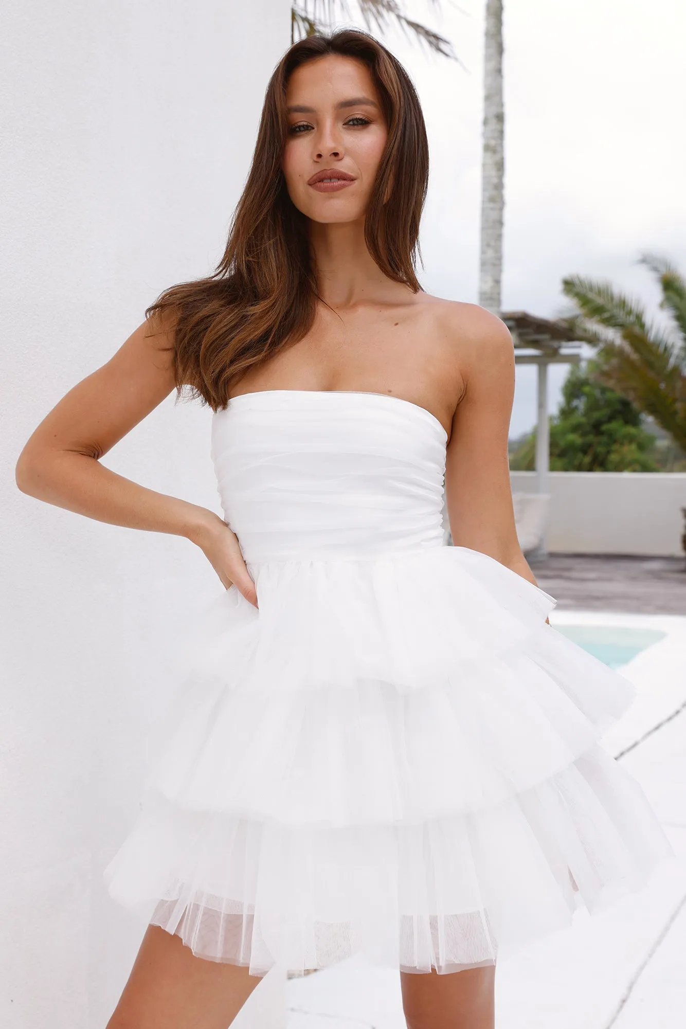 HELLO MOLLY Secret Soirée Tulle Strapless Mini Dress White sold by Hello Molly product image thumbnail 4
