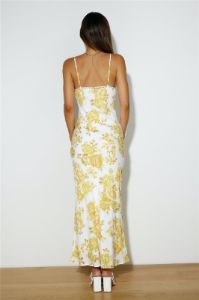Sweetest Face Satin Maxi Dress Yellow sold by Hello Molly