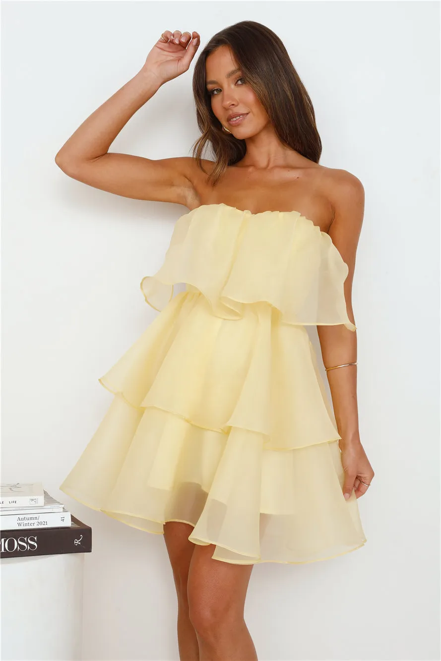 Sunlight Rays Strapless Mini Dress Yellow sold by Hello Molly product image thumbnail 3