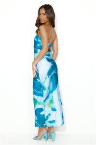Impressive Girl Strapless Satin Maxi Dress Blue sold by Hello Molly