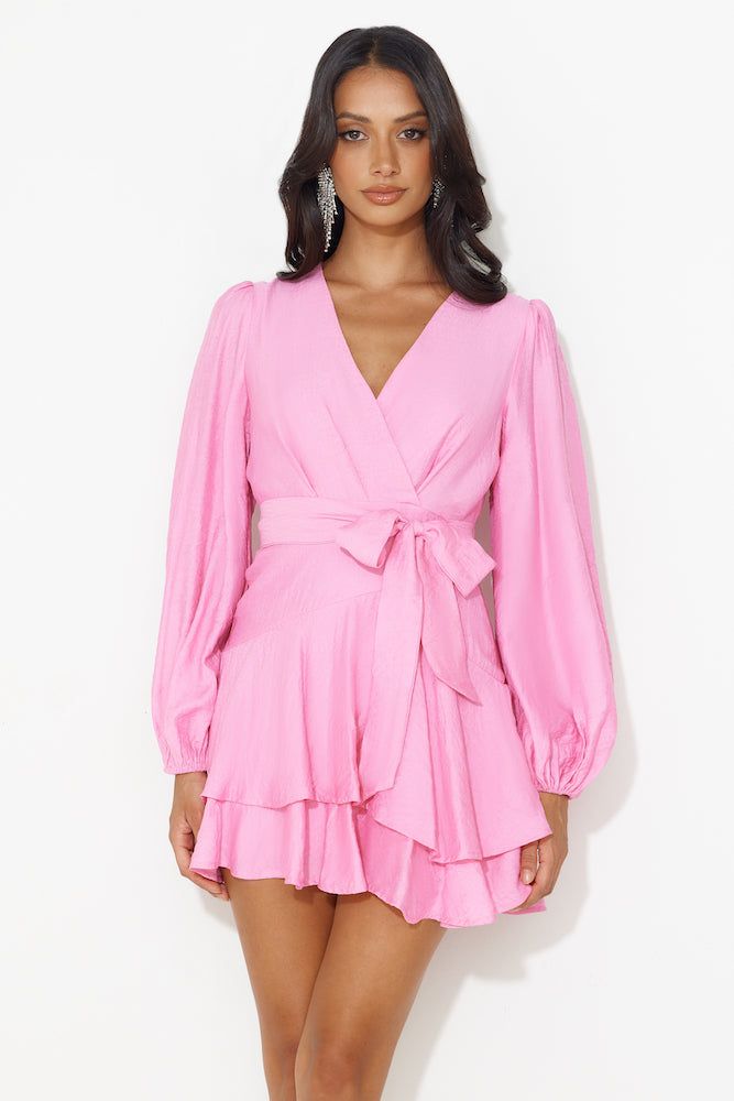 Found The One Long Sleeve Mini Dress Pink sold by Hello Molly