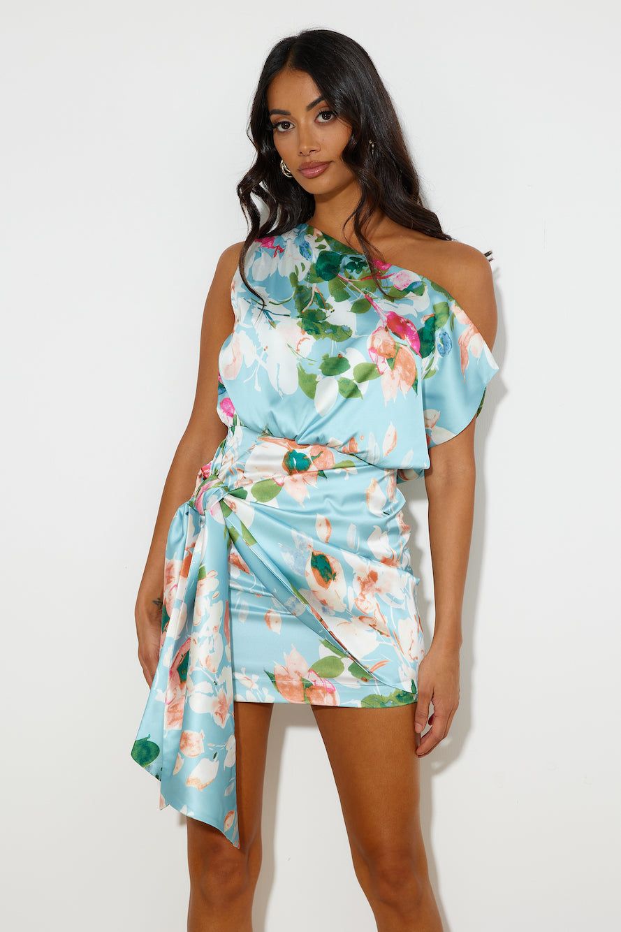 Stand Out Always Satin Mini Dress Blue sold by Hello Molly product image thumbnail 4