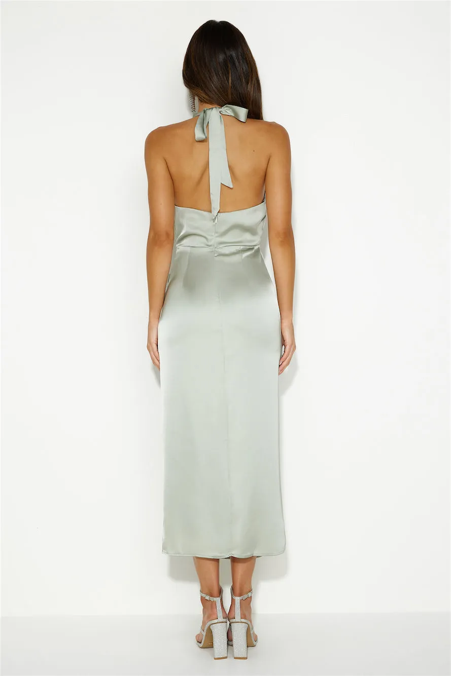 My Challenge Satin Midi Dress Sage sold by Hello Molly product image thumbnail 5