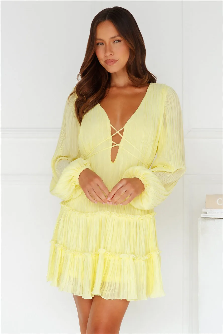 Indira Long Sleeve Mini Dress Yellow sold by Hello Molly product image thumbnail 5
