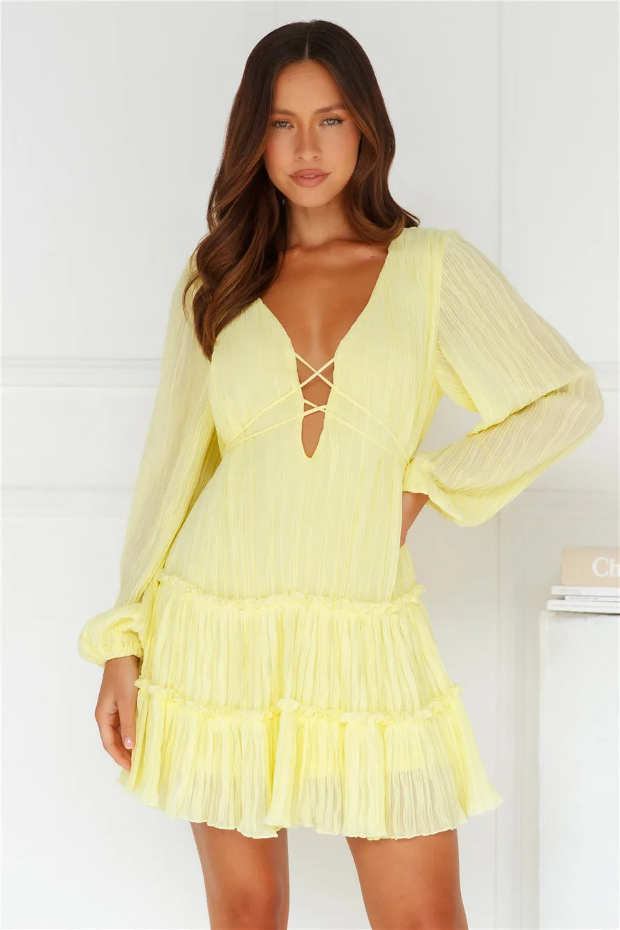 Indira Long Sleeve Mini Dress Yellow sold by Hello Molly product image thumbnail 3