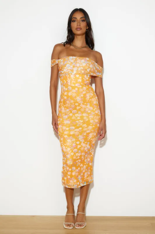 Girl With Style Midi Dress Orange sold by Hello Molly