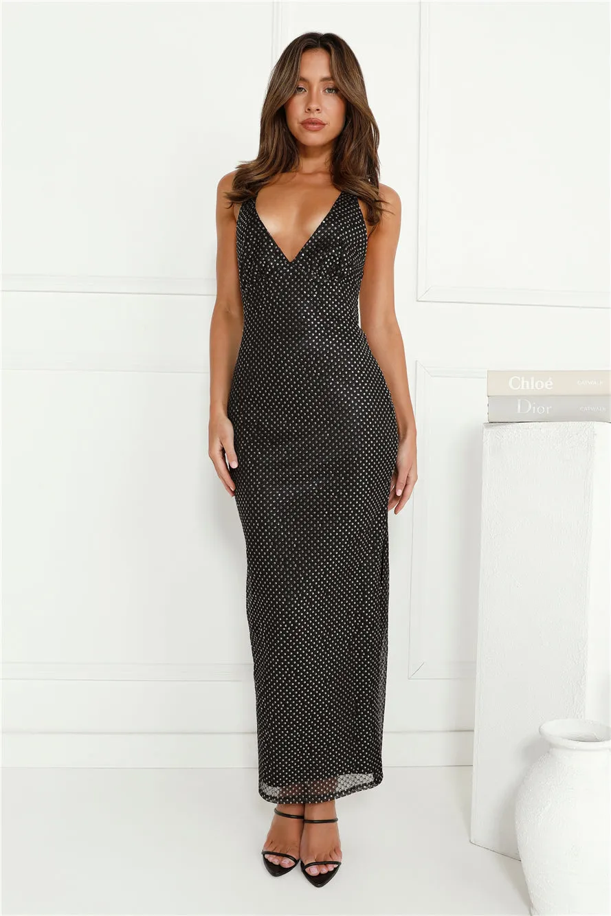 Sparks Fantasy Sequin Maxi Dress Black sold by Hello Molly