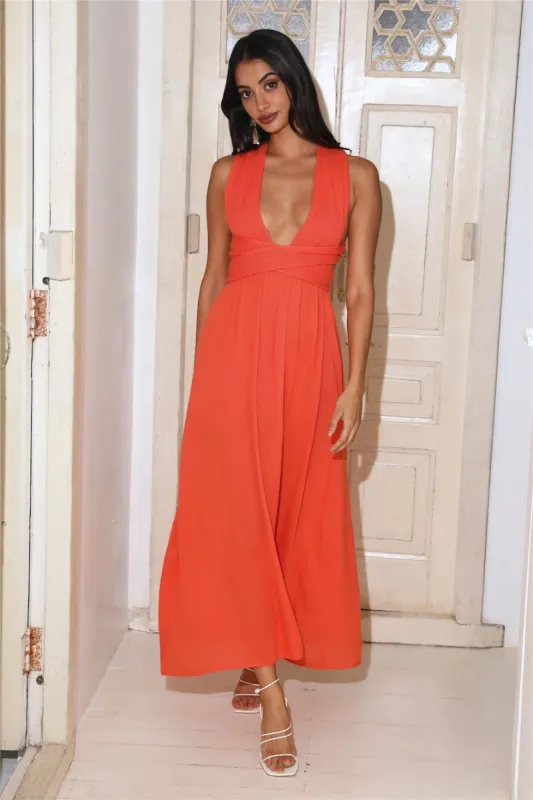 Free Me Maxi Dress Orange sold by Hello Molly