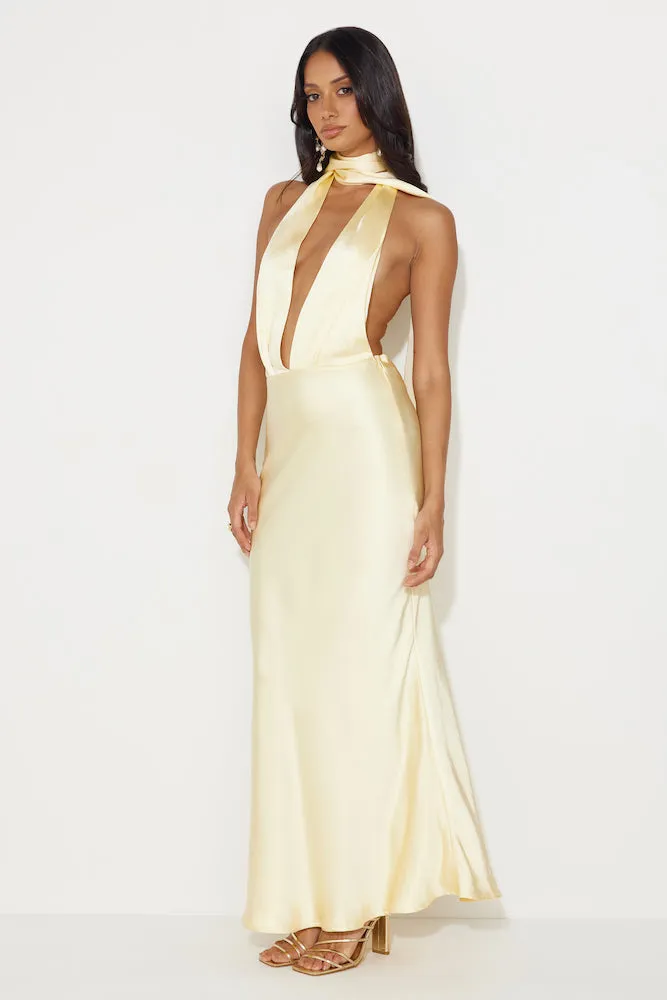 Slip On Class Satin Maxi Dress Yellow sold by Hello Molly product image thumbnail 4
