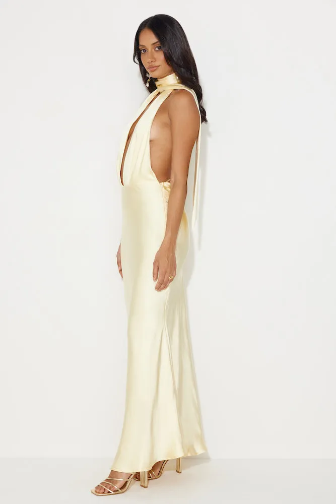 Slip On Class Satin Maxi Dress Yellow sold by Hello Molly product image thumbnail 5