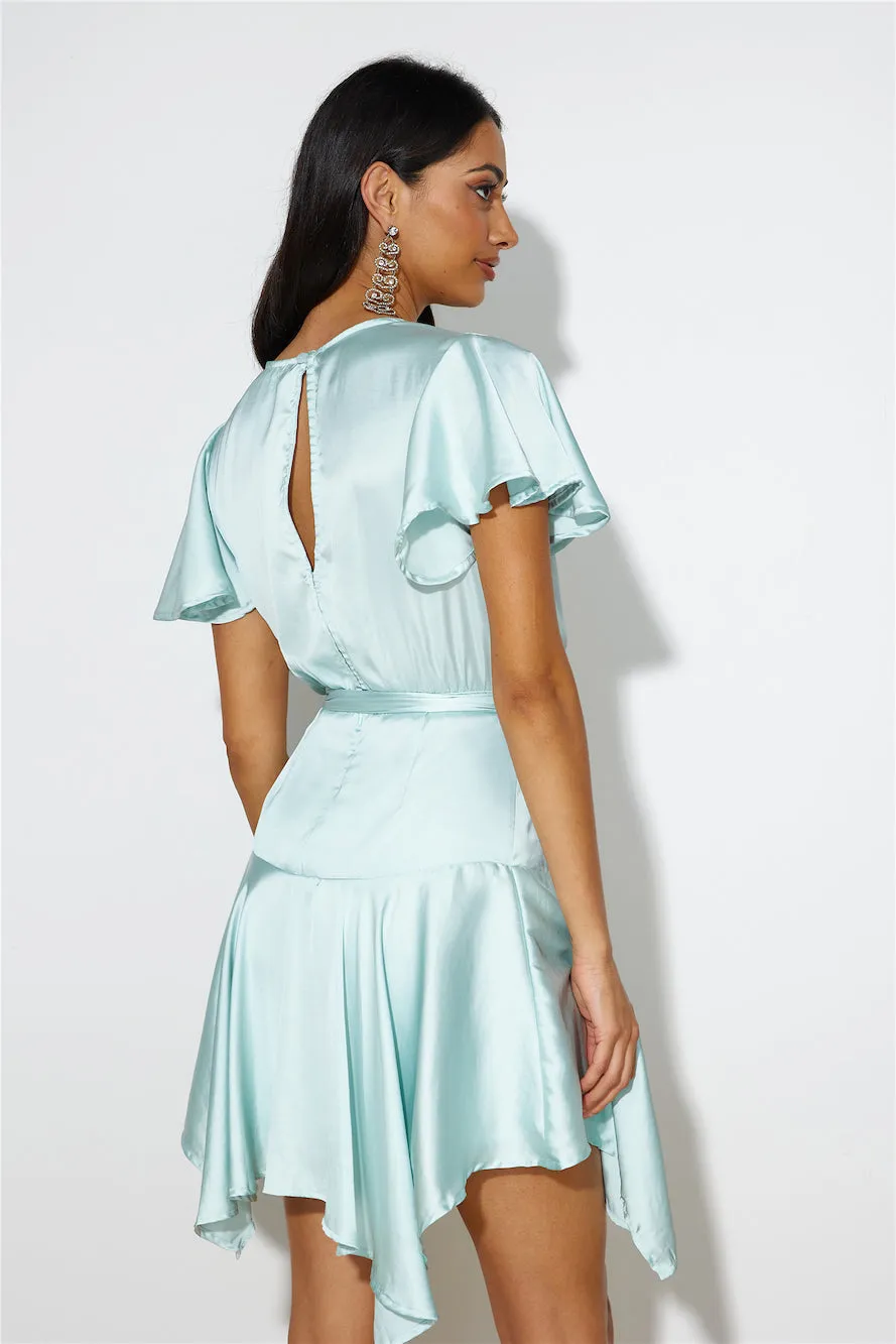 Silk Wrap Mini Dress Green sold by Hello Molly product image thumbnail 5