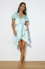 Silk Wrap Mini Dress Green sold by Hello Molly