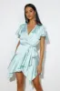 Silk Wrap Mini Dress Green sold by Hello Molly
